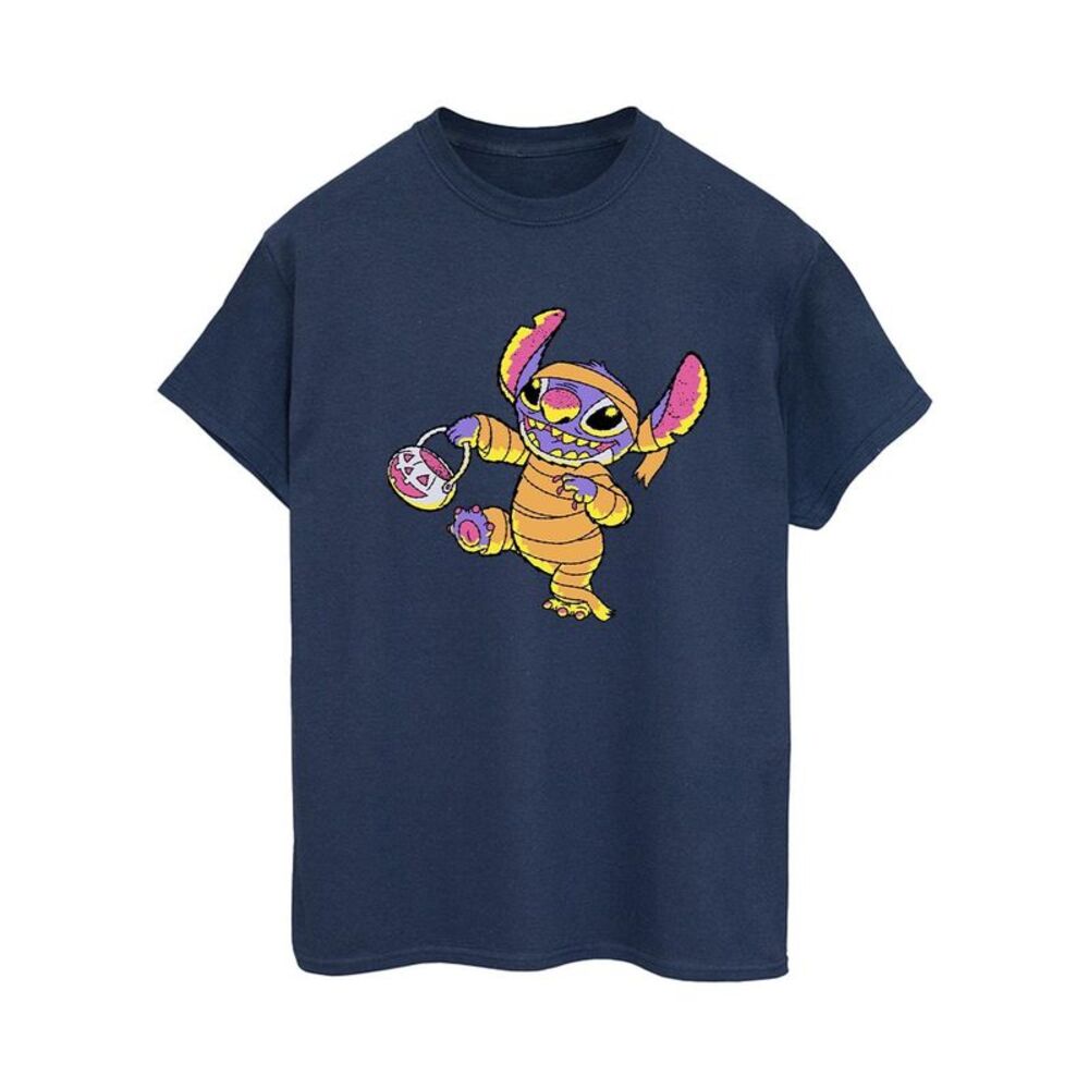 Lilo & Stitch Womens/Ladies Trick Or Treat Cotton Boyfriend T-Shirt / Navy Blue